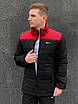 Зимова чоловіча куртка чорна з червоним теплим капюшоном пух Європи Розміри: S, M, L, XL, XXL, фото 2