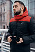 Зимова чоловіча куртка чорна з червоним теплим капюшоном пух Європи Розміри: S, M, L, XL, XXL, фото 7