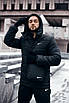 Чоловіча зимова куртка чорна тепла з капюшоном пух Європи Розміри: S, M, L, XL, XXL, фото 3