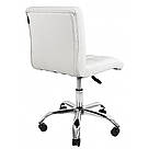 Офісне крісло операторське зі спинкою для персоналу на коліщатках крісло для офісу еко шкіра Bonro B 532 білий, фото 4