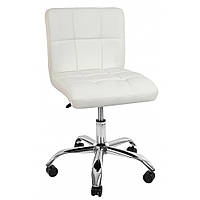 Офісне крісло операторське зі спинкою для персоналу на коліщатках крісло для офісу еко шкіра Bonro B 532 білий