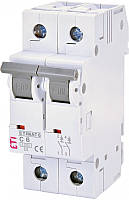 Автоматический выключатель ETIMAT 6 2p С 6А (6 kA) ETI, 2143512 модульный автомат двуполюсный