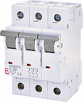 Автоматический выключатель ETIMAT 6 3p С 50А (6 kA) ETI, 2145521 модульный автомат трехполюсный