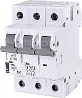 Автоматический выключатель ST-68 6 3p С 20А (4,5 kA) ETI, 2185317 ETIMAT модульный автомат двухполюсный