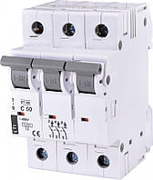 Автоматический выключатель ST-68 6 3p С 50А (4,5 kA) ETI, 2185321 ETIMAT модульный автомат двухполюсный
