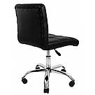 Офісне крісло операторське з спинкою для персоналу на колесах крісло для офісу еко шкіра Bonro B 532 чорний, фото 5