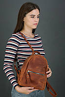 Женский кожаный Рюкзак Лимбо, размер мини, натуральная Винтажная кожа цвет коричневый, оттенок Коньяк