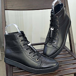 Черевики чоловічі шкіряні чорні, на шнурівці