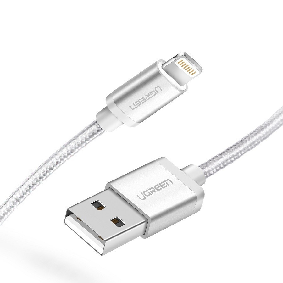 Кабель Ugreen US199  Alu Case Braided Lightning Cable 1m Silver (60161)