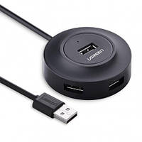 USB-хаб (концентратор/разветвитель) Ugreen CR106 USB 2.0 Hub 4 порта 1m Black (20277)