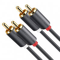 Кабель UGREEN AV104 2RCA Male to 2RCA Male Cable 2m Black (10518)