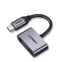 Переходник UGREEN 50596 CM193 2 Ports USB-C HUB + 3.5mm Audio