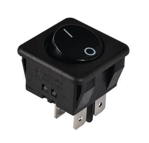 Купить KCD2-10-201 B/B Переключатель 1 клав. (черная круглая клавиша ...