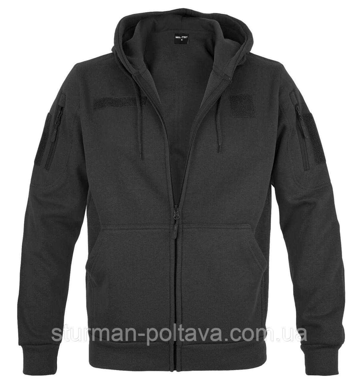 Кофта - толстовка чоловіча тактична з капюшоном TACTICAL KAPUZENJACKE DARK Mil-Tec колір чорний Німеччина XL