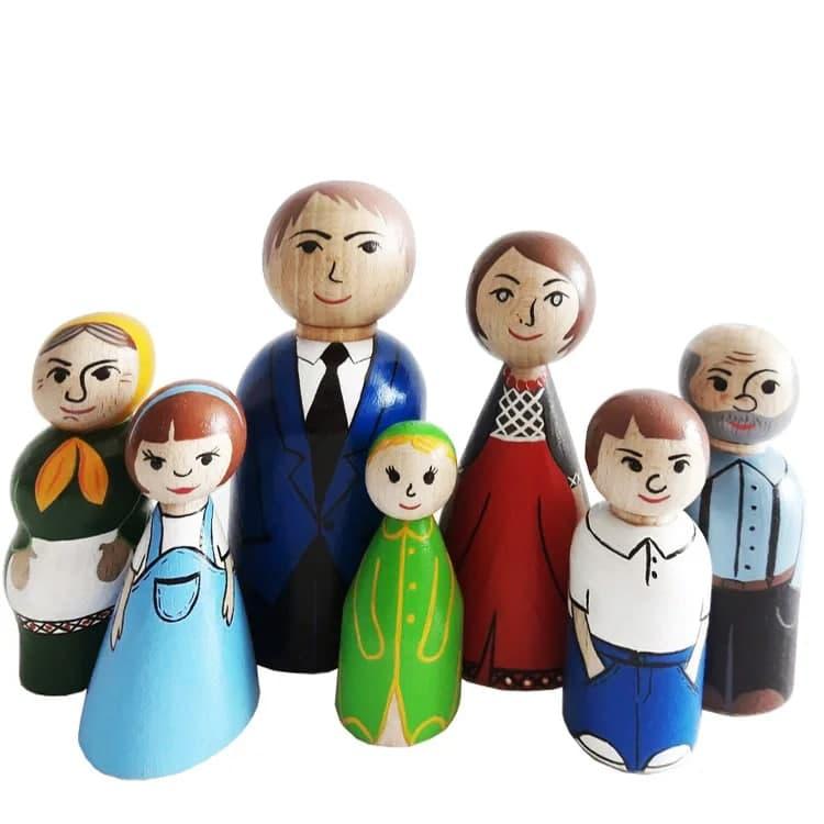 Набор деревянных кукол "Семья" для работы с психологом - фото 1 - id-p1473899855