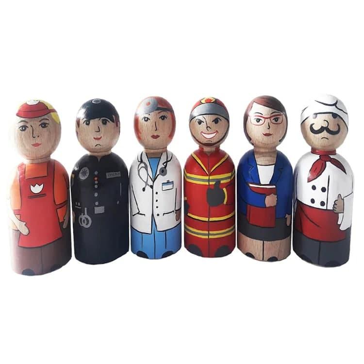 Набір дерев'яних ляльок "Професії" для роботи з психологом, фото 1