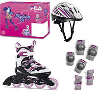 Ролики із набором захисту та шоломом Fila J One Girl Combo 3 set