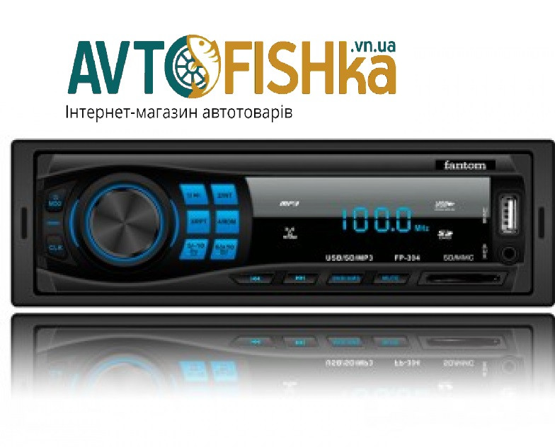 Автомагнітола Fantom FP-304 Black/Blue
