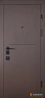 Двері вхідні квартирні ABWEHR модель 444 (колір Карамельне дерево + Дуб немо лате) Ekvatoria комплектаці