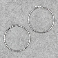 Сережки кільця 96 сріблясті 50 мм із медичної сталі від Stainless Steel Застібка англійський замок