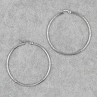 Серьги кольца Конго серебристые 45 мм из медицинской стали от Stainless Steel Застежка английский замок