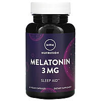 MRM, Мелатонин 3 мг, Melatonin, для улучшения сна, 60 веганских капсул