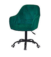 Кресло Mario BK-Office, велюр зеленый B-1003 на черной крестовине c колесиками