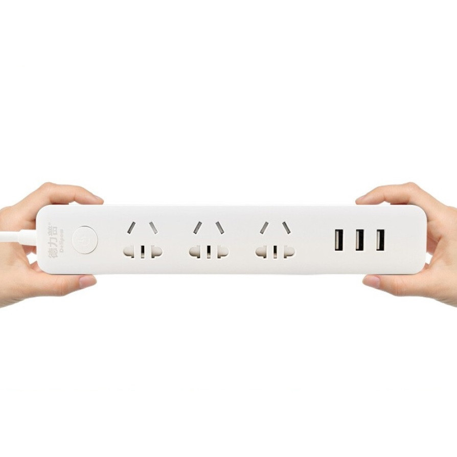 Подовжувач Quan Ba Power Strip 3 розетки 3 USB 1.8m