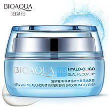 Крем для обличчя BIOAQUA Hyalo-Oligo Dual Recovery Smoothing Cream із олігомером гіалуронової кислоти 50 г