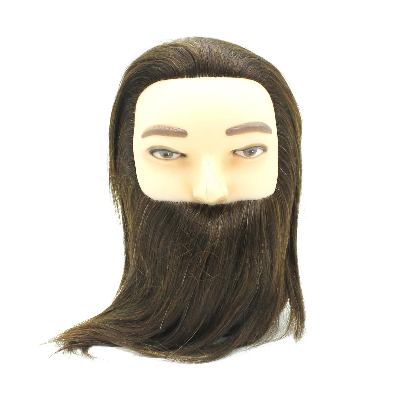 Манекен навчальний з натуральним волоссям та бородою “Каштан” 520/A-1