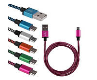 Кабель плетенный Micro USB - USB 1 метра