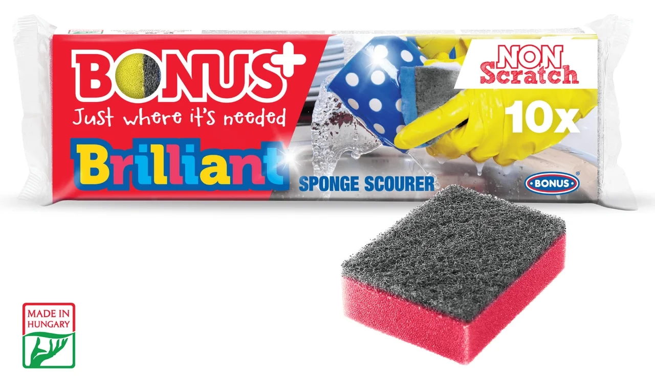 Губки для миття посуду BONUS⁺ Brilliant Sponge scourer 1 упаковка / 10 шт