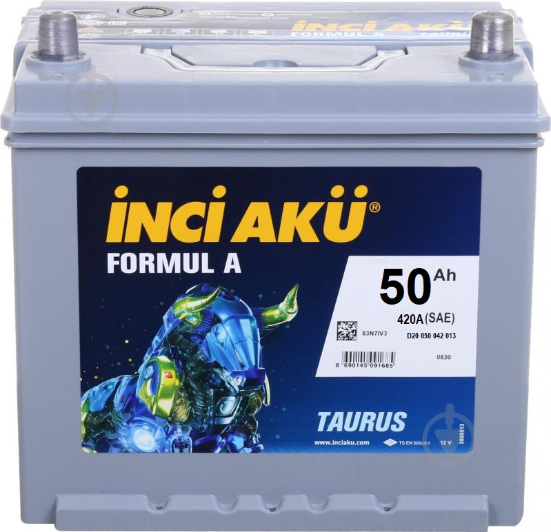 Акумулятор Inci Aku Formula 50Ah/420A L+ (Азія) D20 050 042 113 Автомобільний (Інджі Акю) АКБ Туреччина НДС