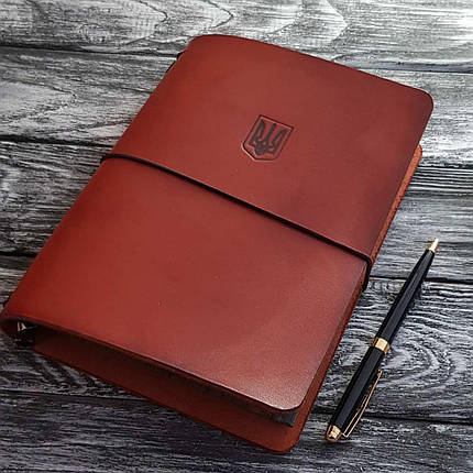 Блокнот коричневий А5 Midori шкіряний  натуральна шкіра шкіра 4 мм, фото 1