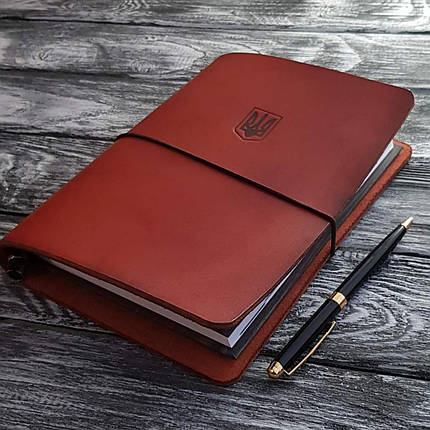 Блокнот коричневий А5 Midori шкіряний  натуральна шкіра шкіра 4 мм, фото 2