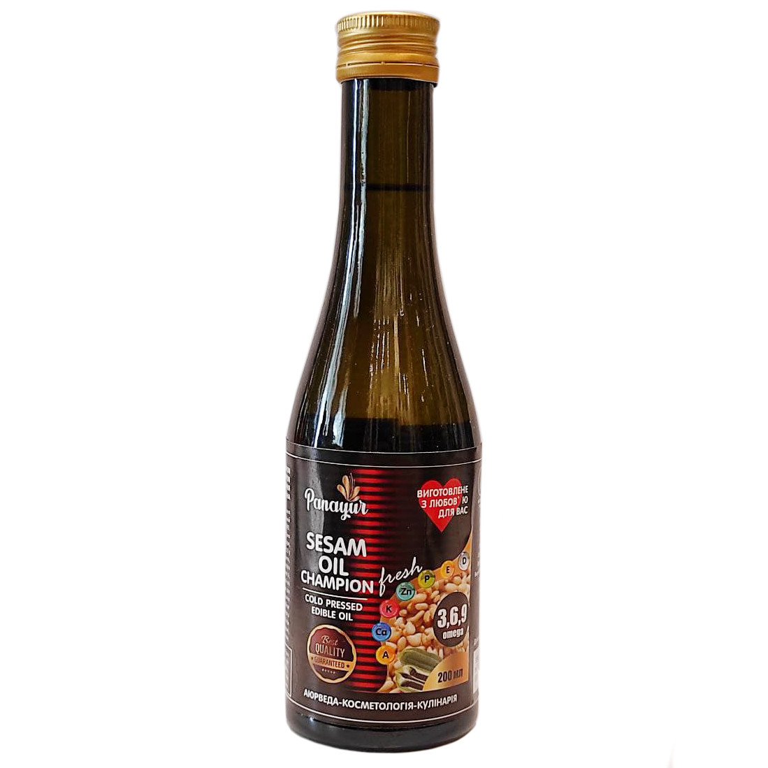 Олія Кунжутна Cold Pressed Sesam Oil Panayur 200 мл, фото 1