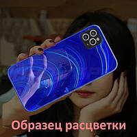 Радужный зеркальный чехол для Xiaomi Poco M3 Blue