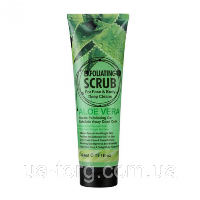 Cкраб для лица и тела Wokali Aloe Vera Face and Body Exfoliating Scrub WKL576 320 мл - фото 1 - id-p1471950476