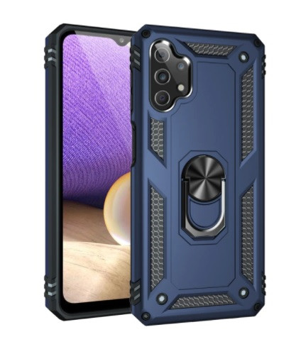 Чохол Armor для Samsung A52/A525F протиударний з кільцем темно-синій