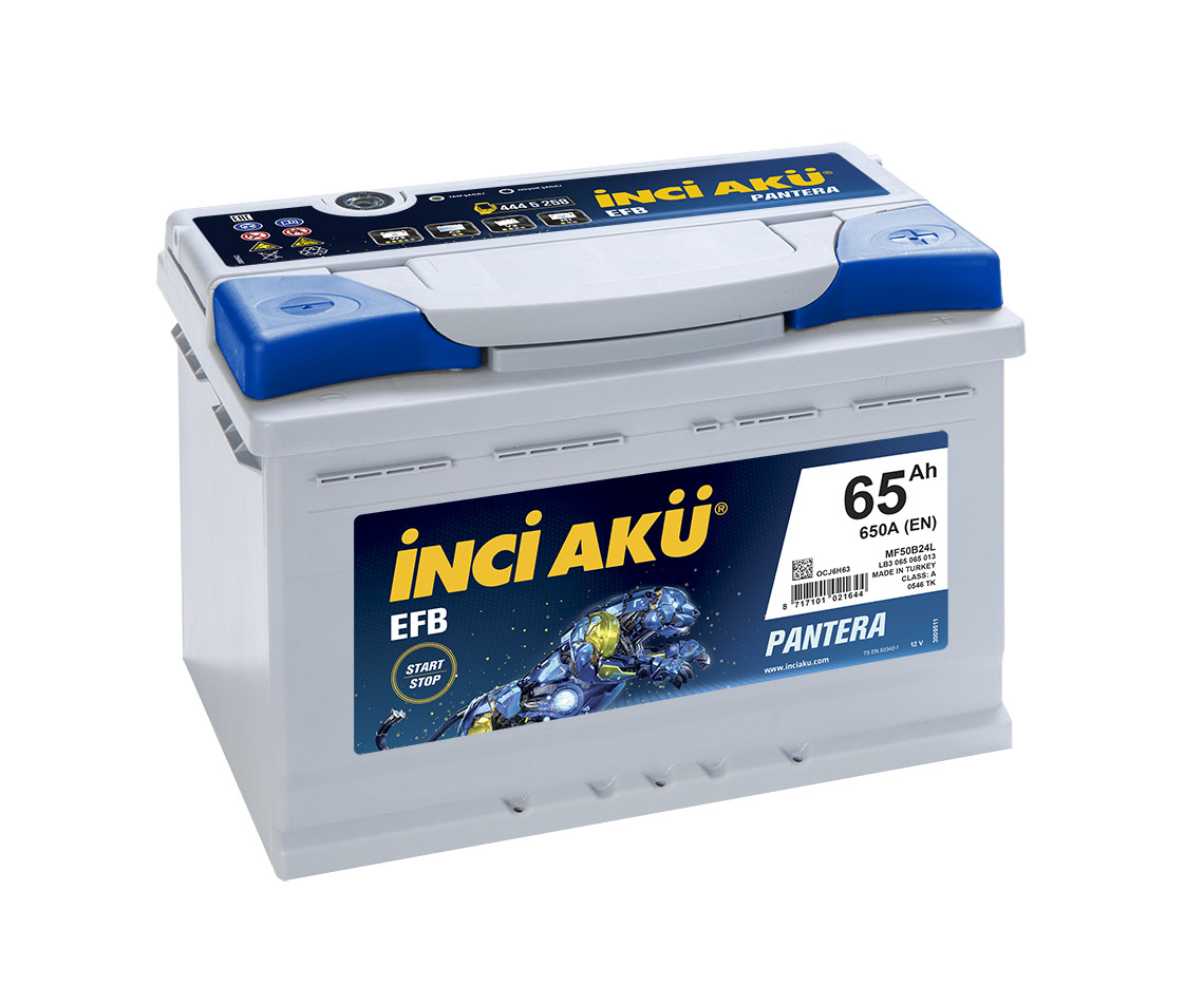 Акумулятор Inci Aku Nanogold Start-Stop EFB 65Ah/650A R+ Автомобільний LB3 065 065 013 АКБ Туреччина НДС