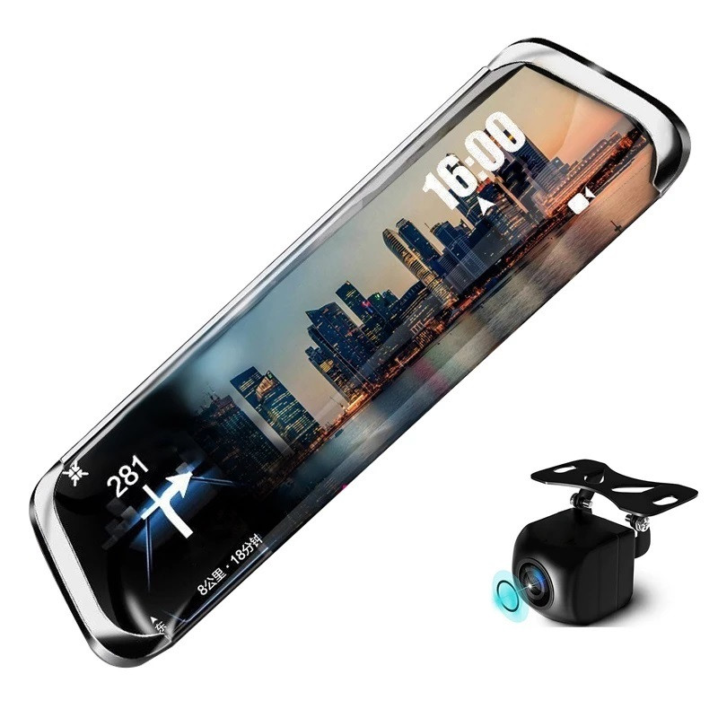 DVR 1013 Full HD Дзеркало з відео реєстратором з камерою заднього виду.10" Сенсорний екран