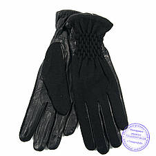 Жіночі кашемірові рукавички з шкіряною долонькою з плюшевою підкладкою - №F4-3, фото 3