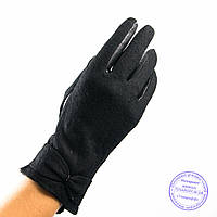 Жіночі кашемірові рукавички з шкіряною долонькою з плюшевою підкладкою - №F4-5
