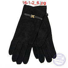Жіночі велюрові рукавички з плюшевим утеплювачем - №16-1-2