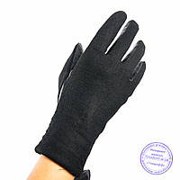 Жіночі кашемірові рукавички з шкіряною долонькою з плюшевою підкладкою - №F4-9