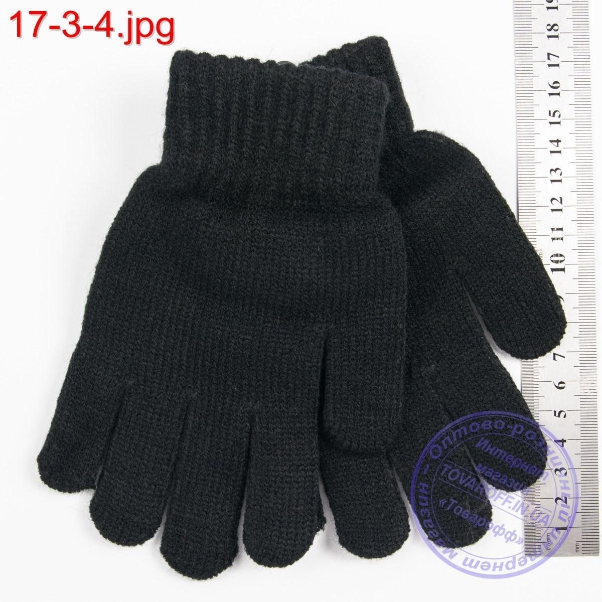 Трикотажні підліткові рукавички з начосом - №17-3-4