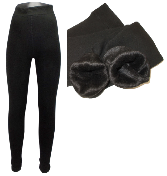 Теплі лосини кашемір на хутрі SJ 6802 XL-4XL чорні, фото 1