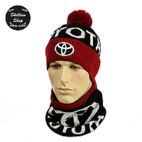 Зимняя шапка + снуд - Тойота / Toyota Красный