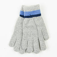 Подростковые зимние перчатки на 12 - 13 - 14 - 15 - 16 лет для мальчиков (арт. 19-7-78) светло-серый