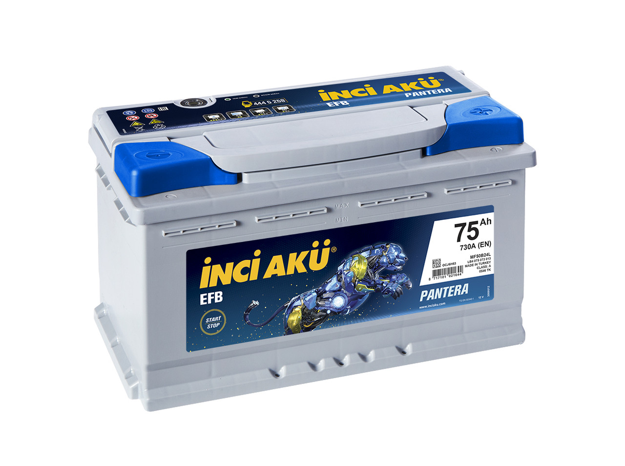 Акумулятор Inci Aku Nanogold Start-Stop EFB 75Ah/730A R+ Автомобільний LB4 075 073 013 АКБ Туреччина НДС